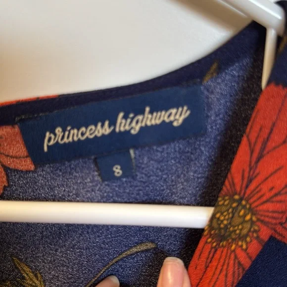 Orange and blue floral dress - Picture 2 of 4